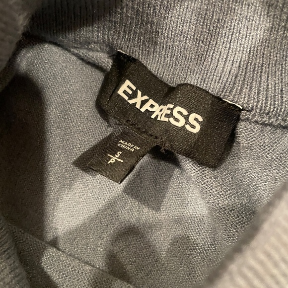 Qty 2 blue and Green Express knit mock neck bishop sleeve sweater sweaters S - Picture 7 of 7